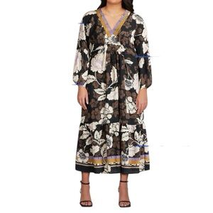 Sofia by Sofia Vergara Women's Tie Back Dress, V-Neckline Midi Length Size XL